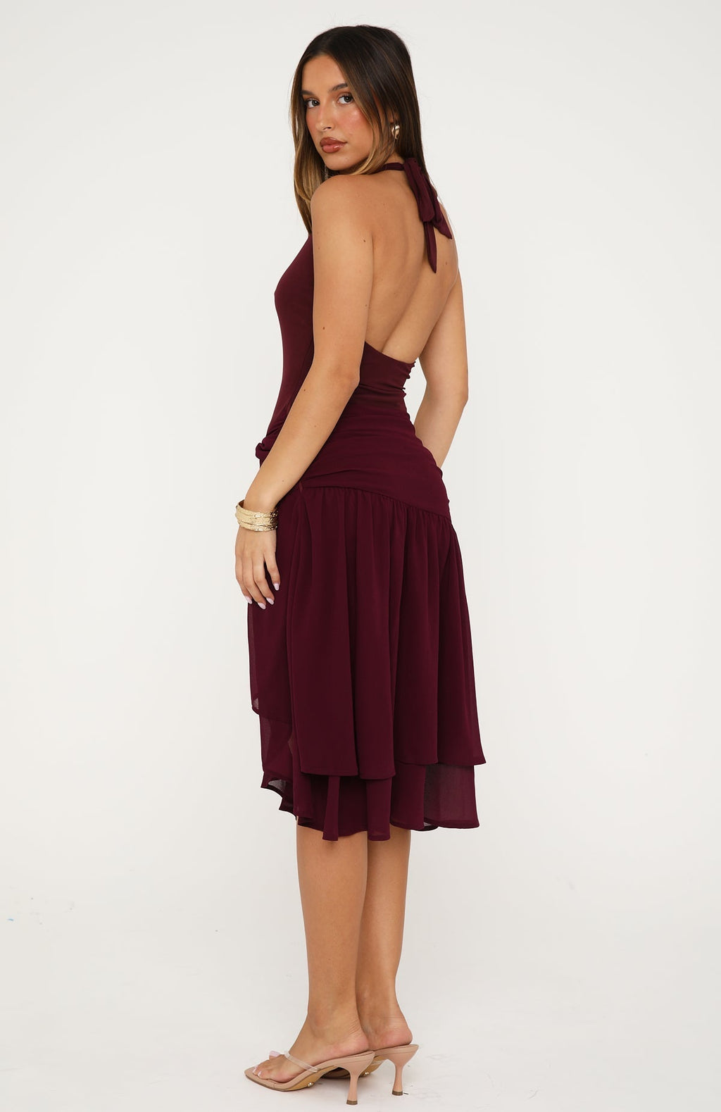 White Fox Look Twice Midi Dress Plum