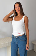 White Fox Taking Risks Tank Top White