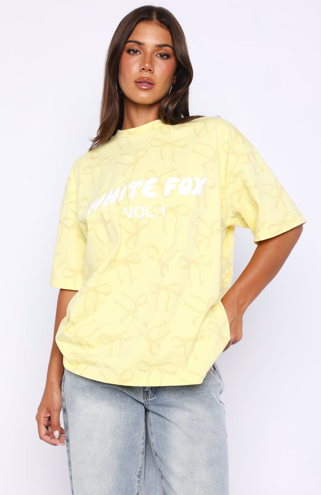 White Fox Vol. 1 Oversized Tee Lemon Bow