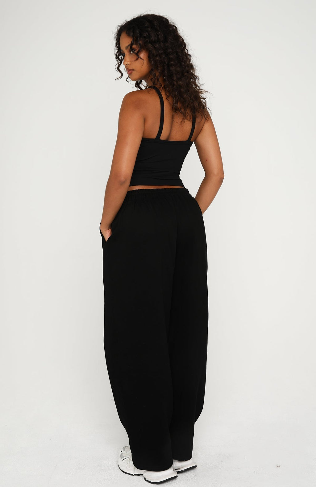 White Fox Know What You Want Barrel Leg Sweatpants Black
