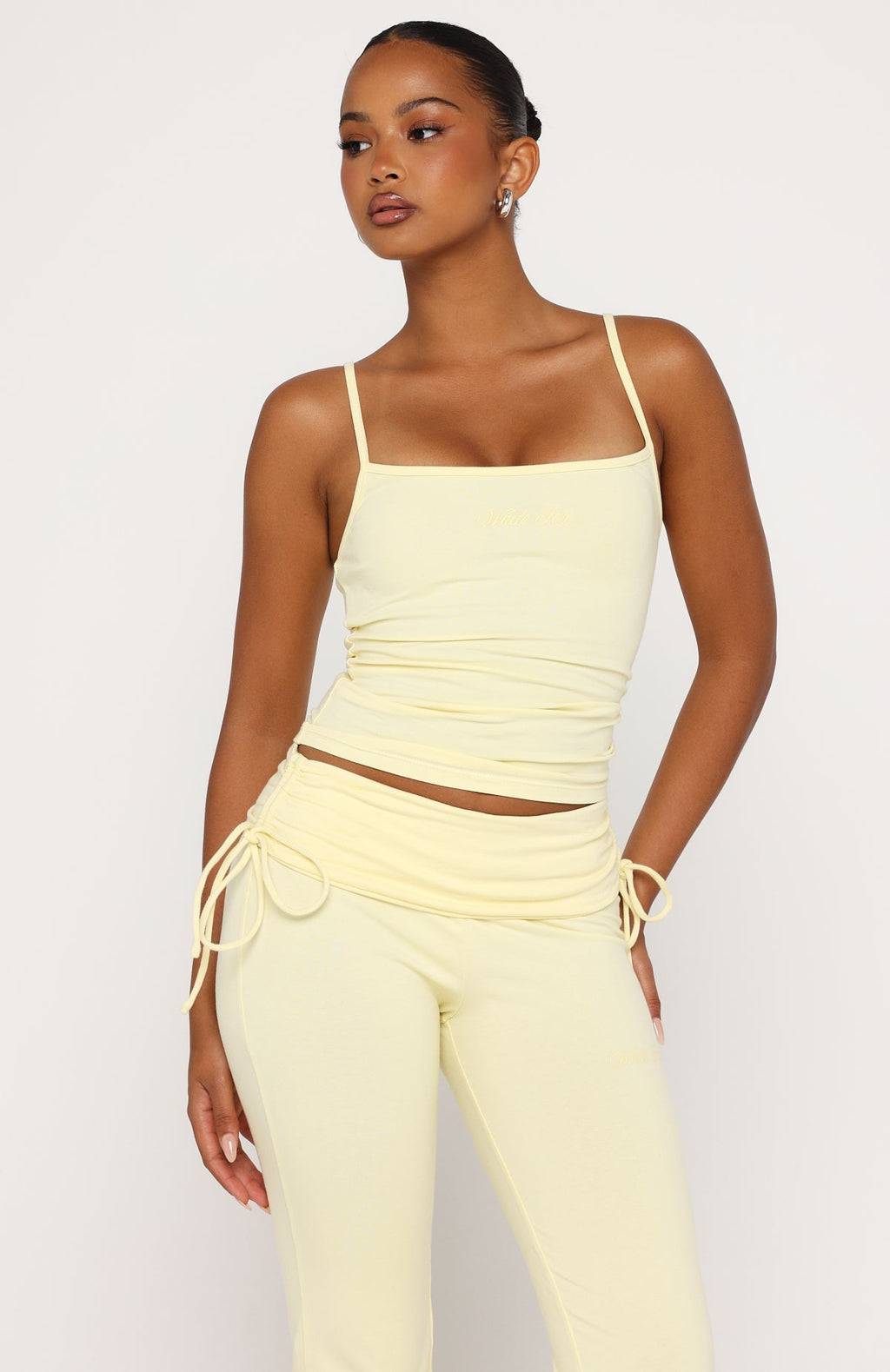 White Fox Pretty Vibes Singlet Lemon