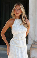 White Fox Slay Today Halter Top Cream