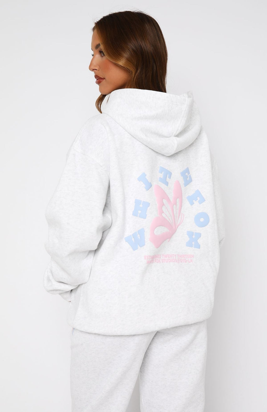 White Fox Give You The Best Oversized Hoodie Grey Marle