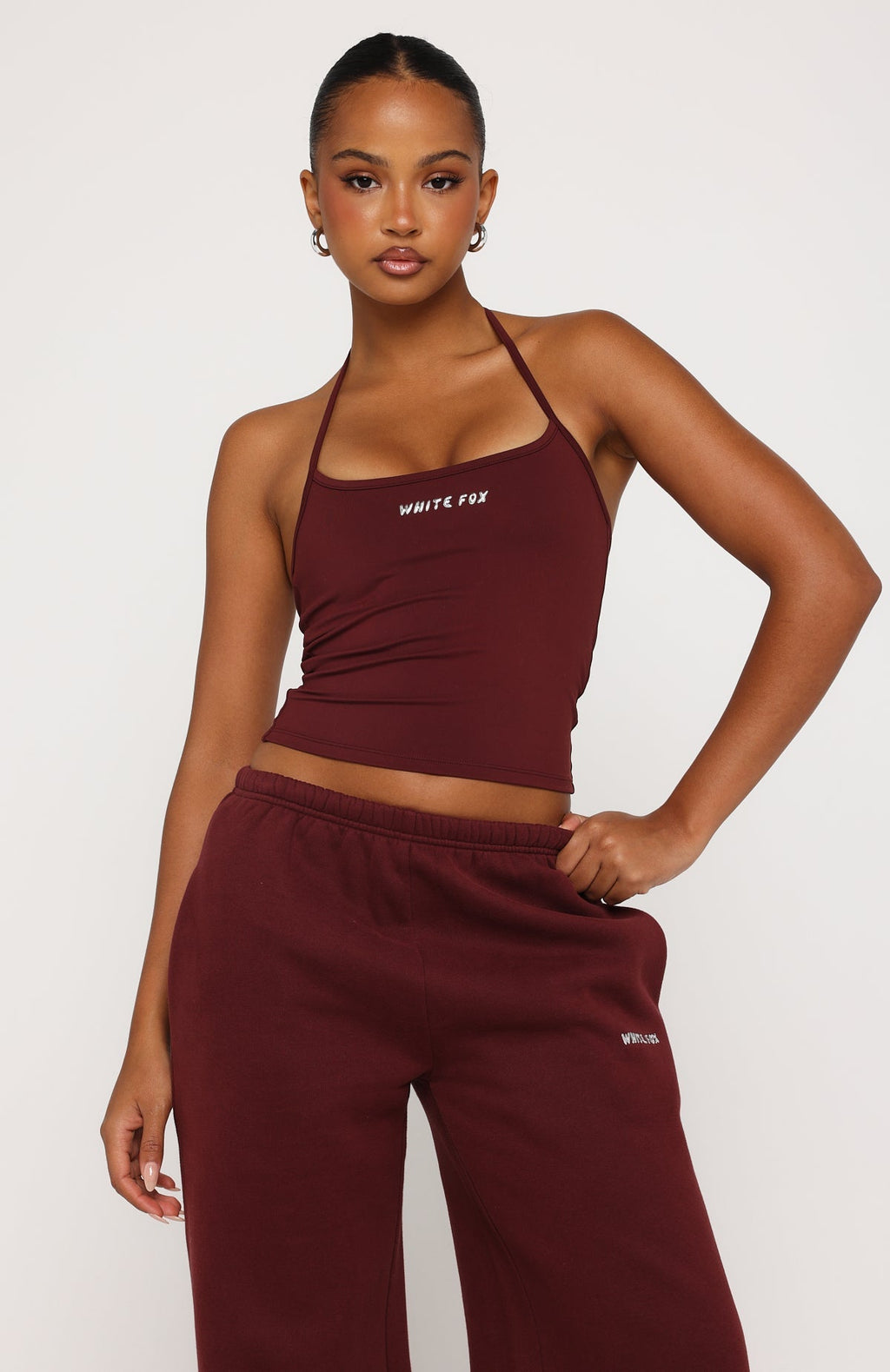 White Fox Test Drive Halter Top Dark Cherry