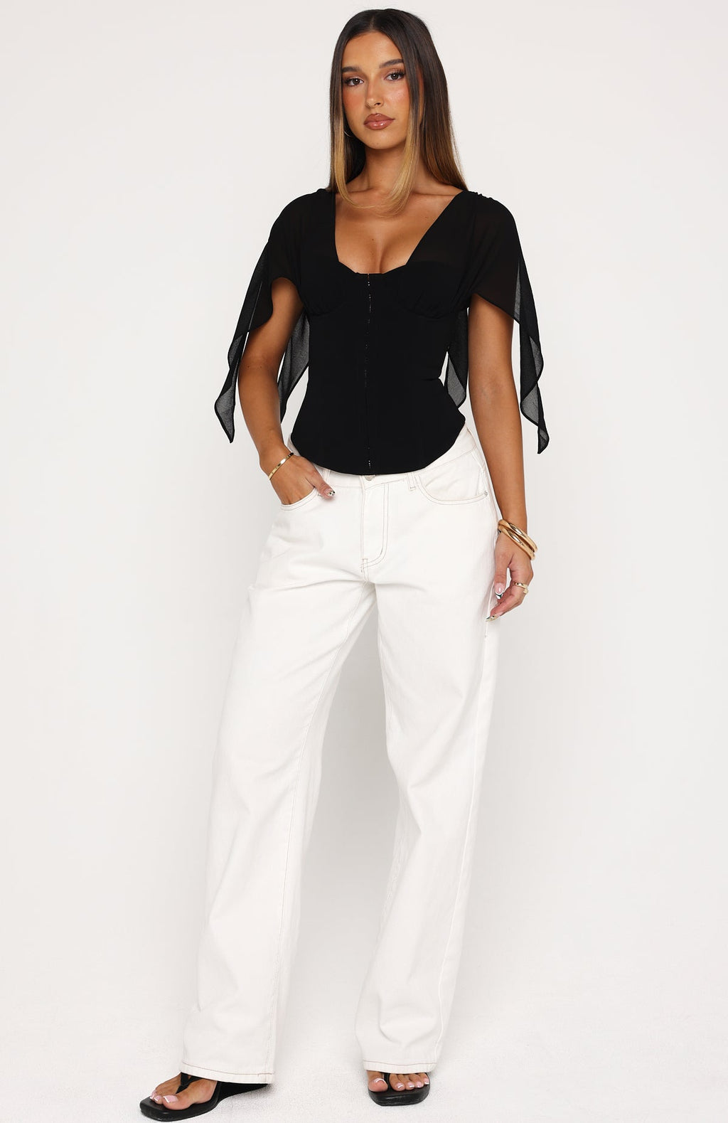 White Fox Soft Whisper Bustier Black