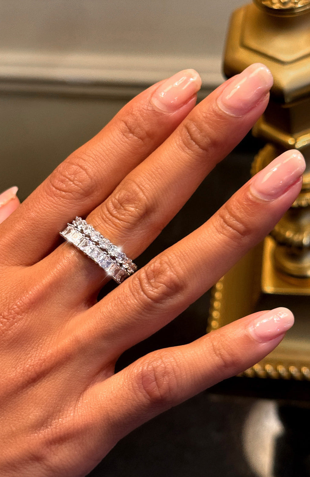 White Fox Mazie Ring Set Silver