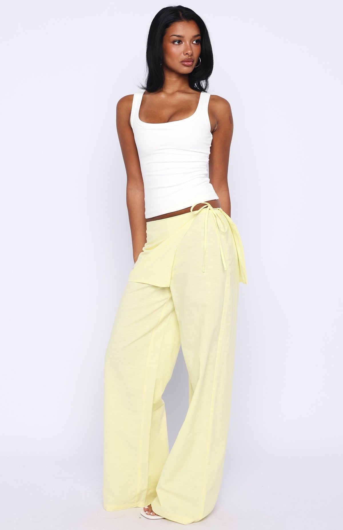 White Fox Off Beat Pants Lemon