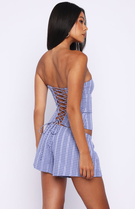 White Fox Promise Me This Shorts Navy Check
