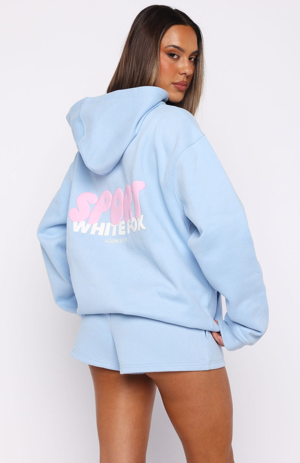 White Fox Club 14 Peyton Oversized Hoodie Blue