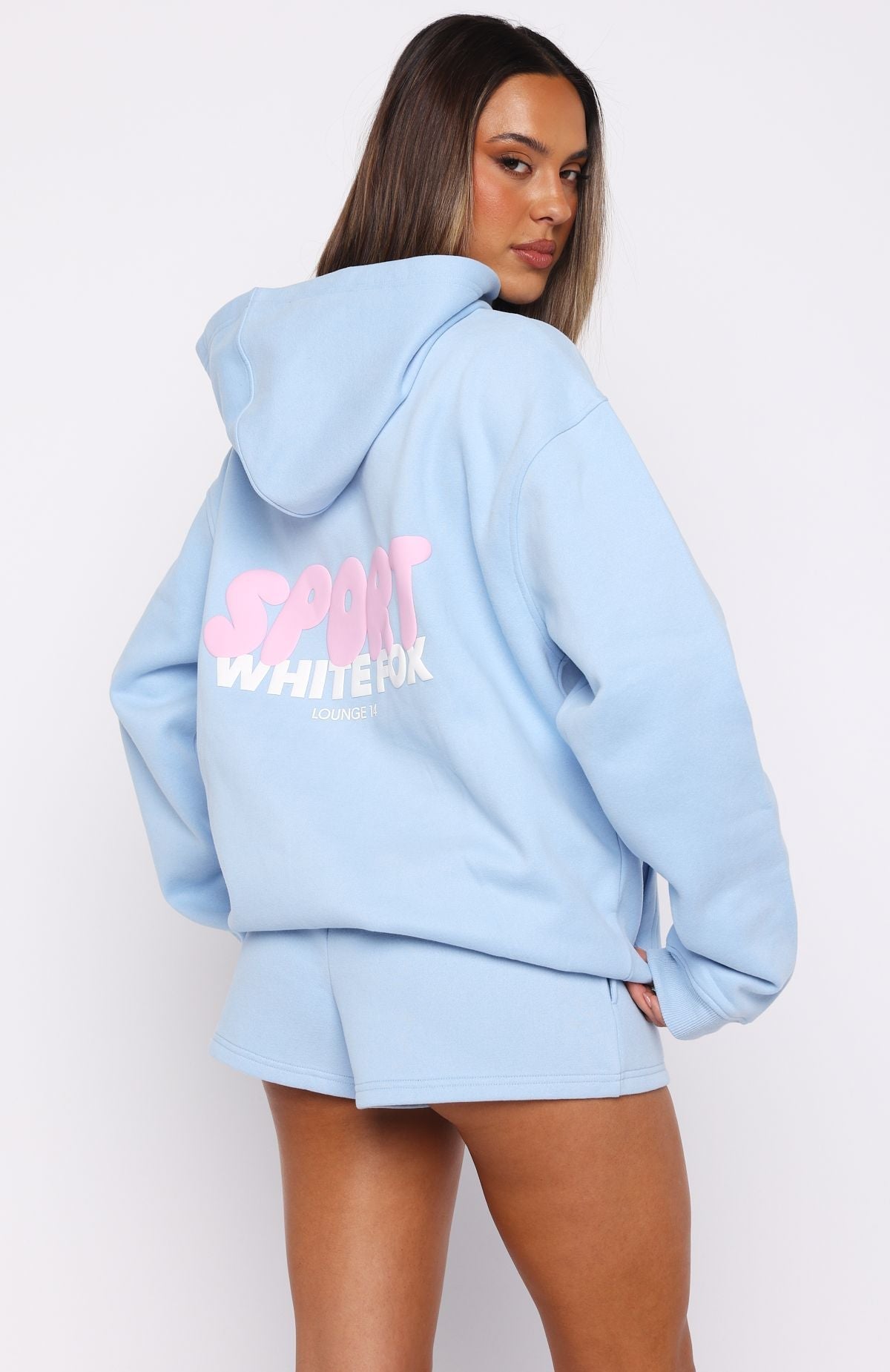 White Fox Club 14 Peyton Oversized Hoodie Blue