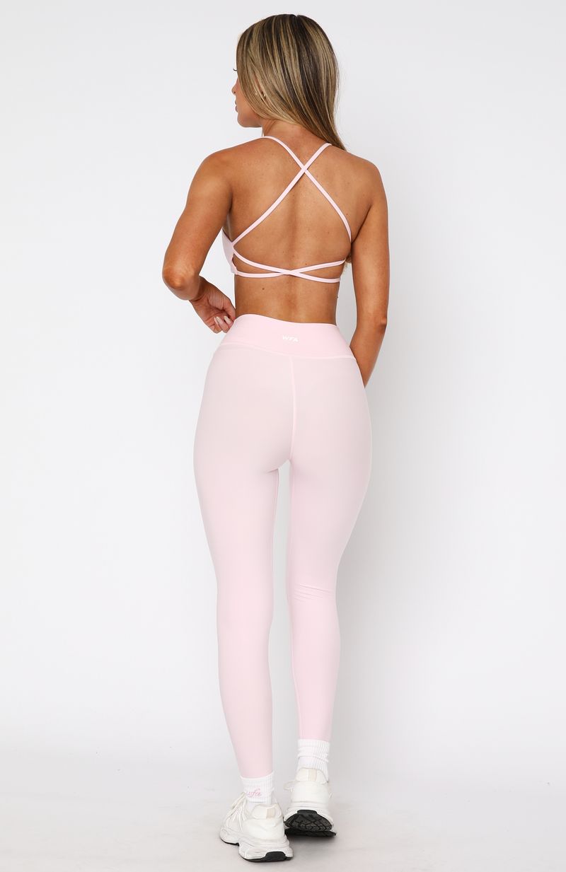 White Fox Ready Set Go Cross Front Leggings Ballet Pink