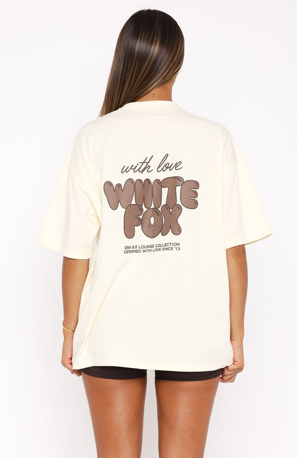 White Fox With Love Always Oversized Tee Cream