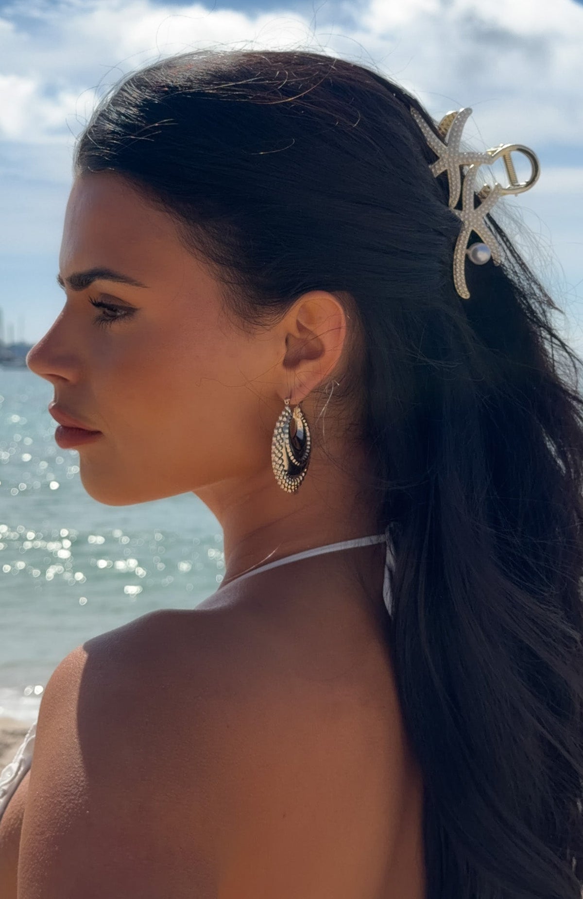 White Fox Ingrid Hair Clip Gold