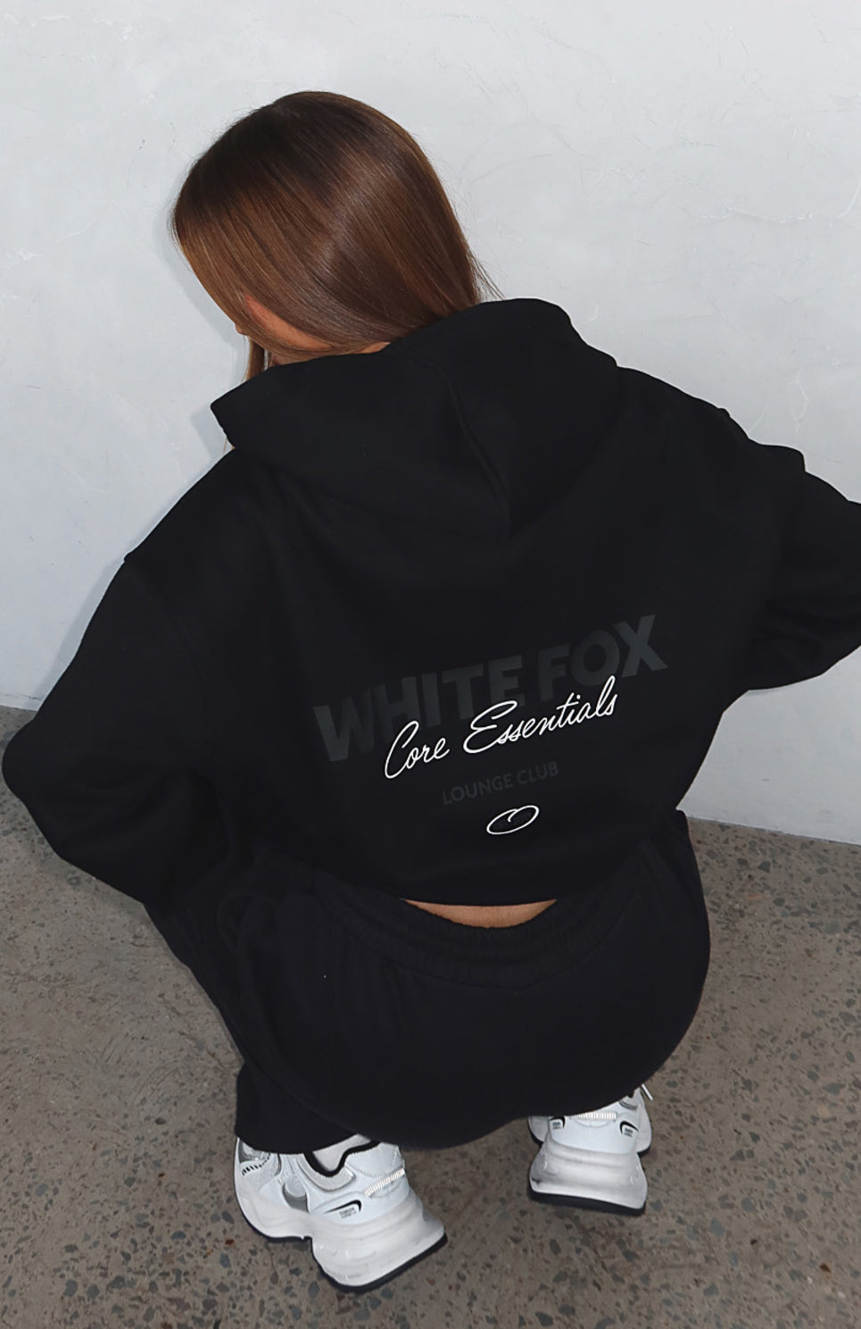 White Fox Core Essentials Oversized Hoodie Black