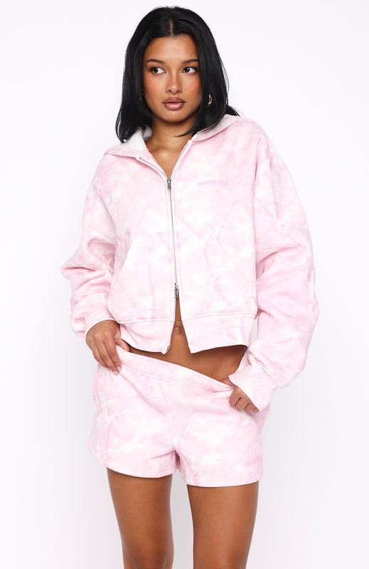 White Fox Hiding Away Lounge Shorts Pink Camo