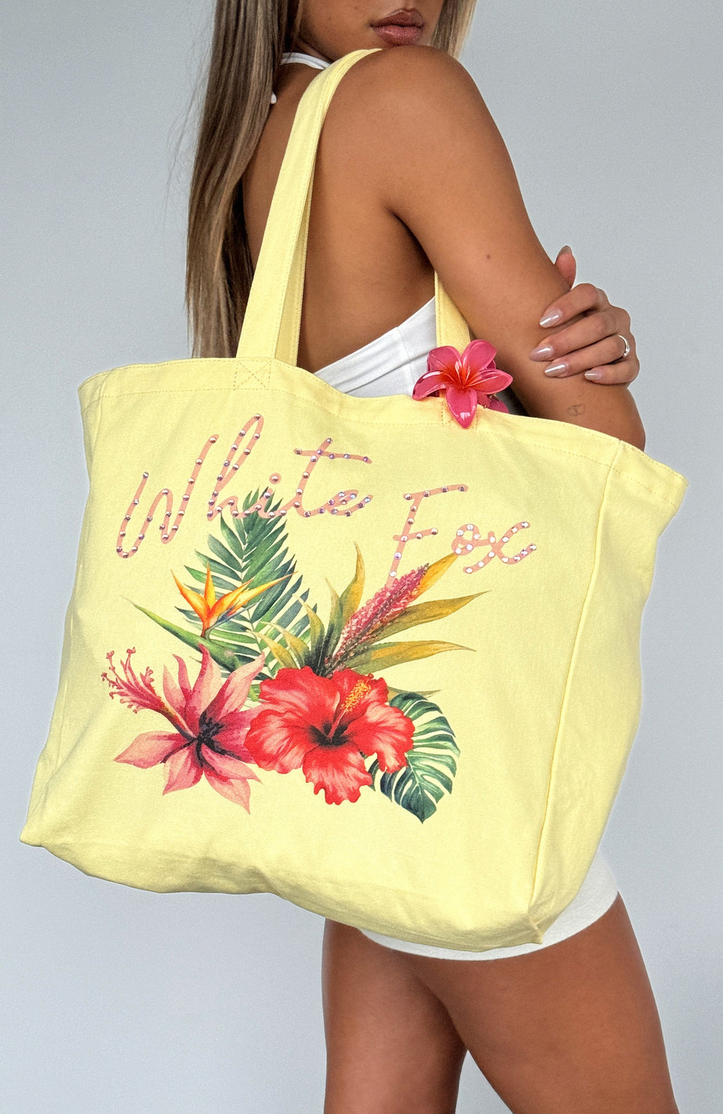 White Fox Wild Dreams Tote Bag Lemon