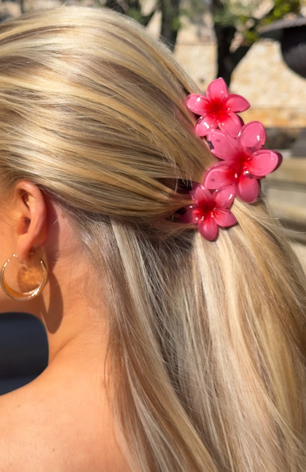 White Fox Parker Hair Clip Hot Pink
