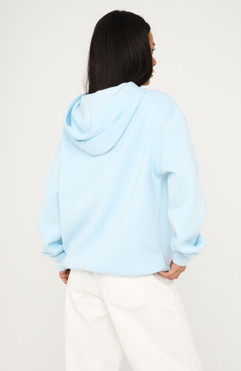White Fox Sunkissed Bloom Oversized Hoodie Blue