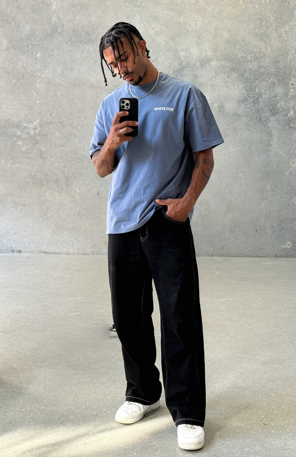 White Fox Core Classic Oversized Tee Ocean