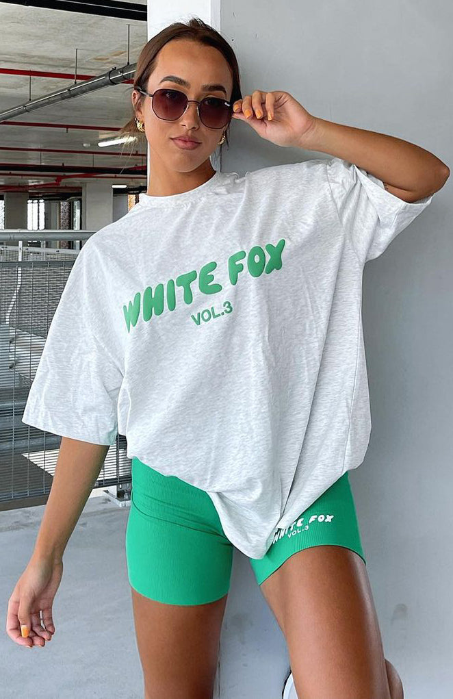 White Fox Offstage Oversized Tee Glacier Grey