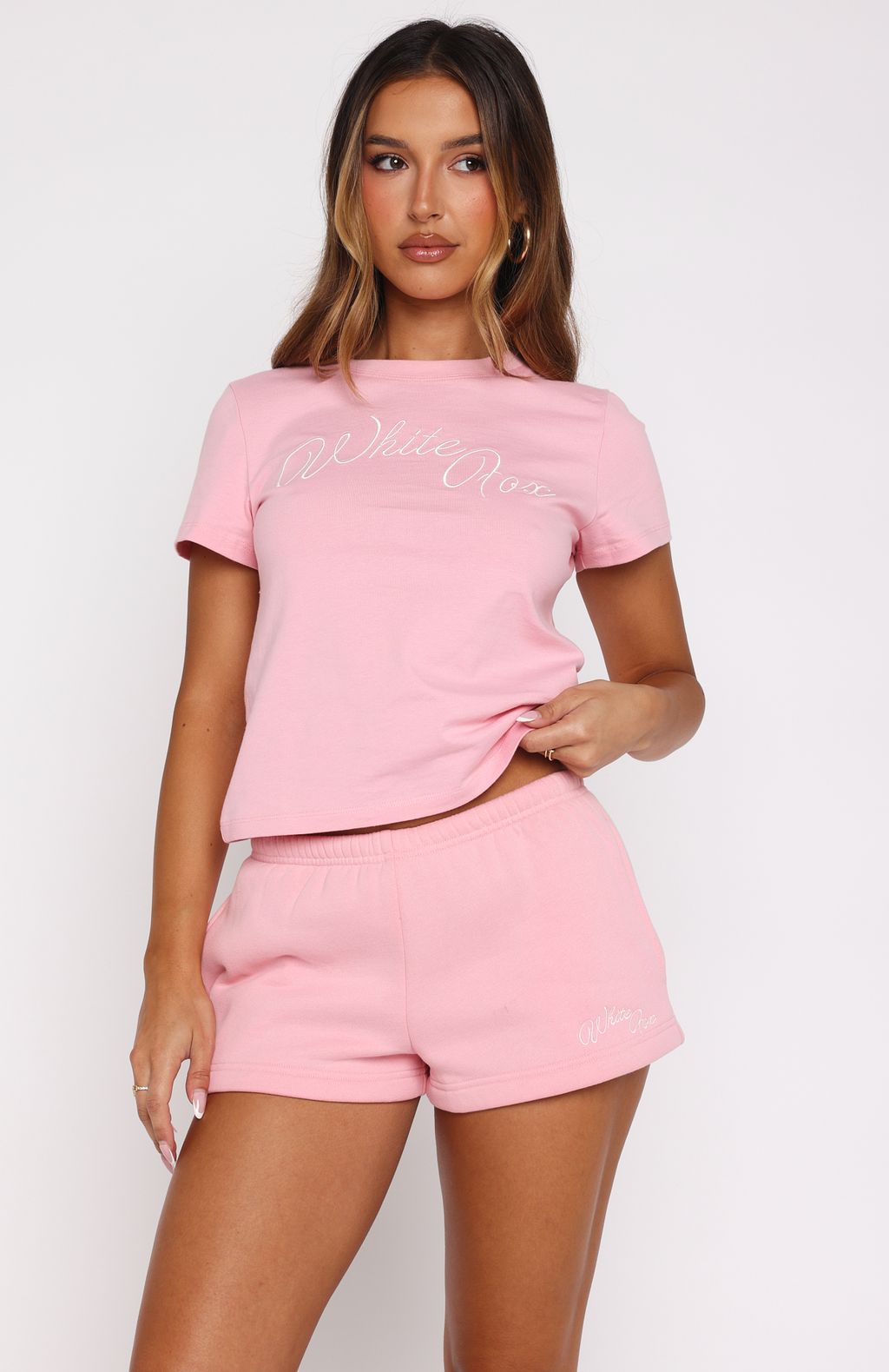 White Fox Lucky Thirteen Elsa Lounge Shorts Candy Pink