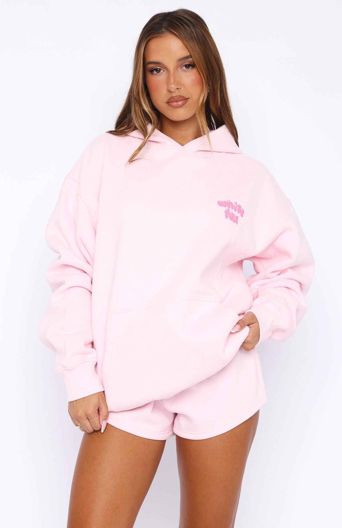 White Fox Sweet Sensations Oversized Hoodie Pink