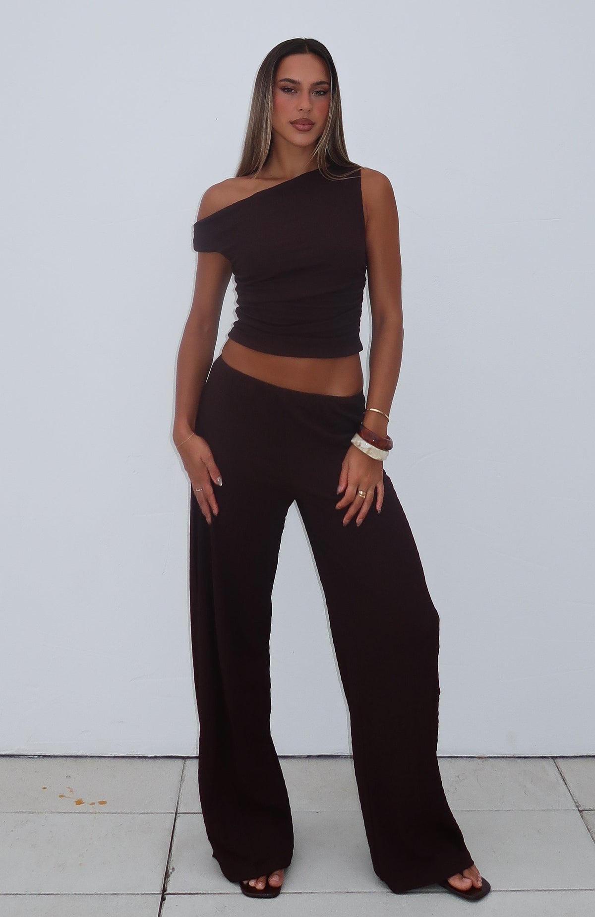 White Fox Turn Heads Fast Pants Chocolate