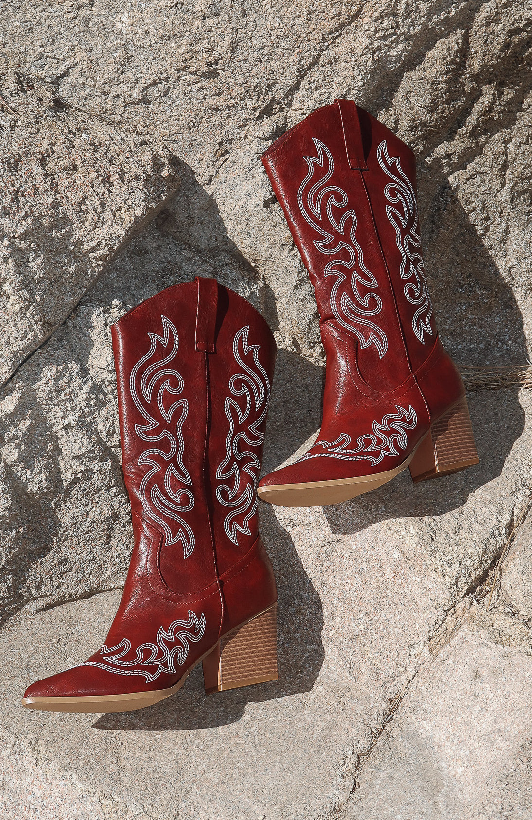 White Fox Alice Cowboy Boots Burgundy