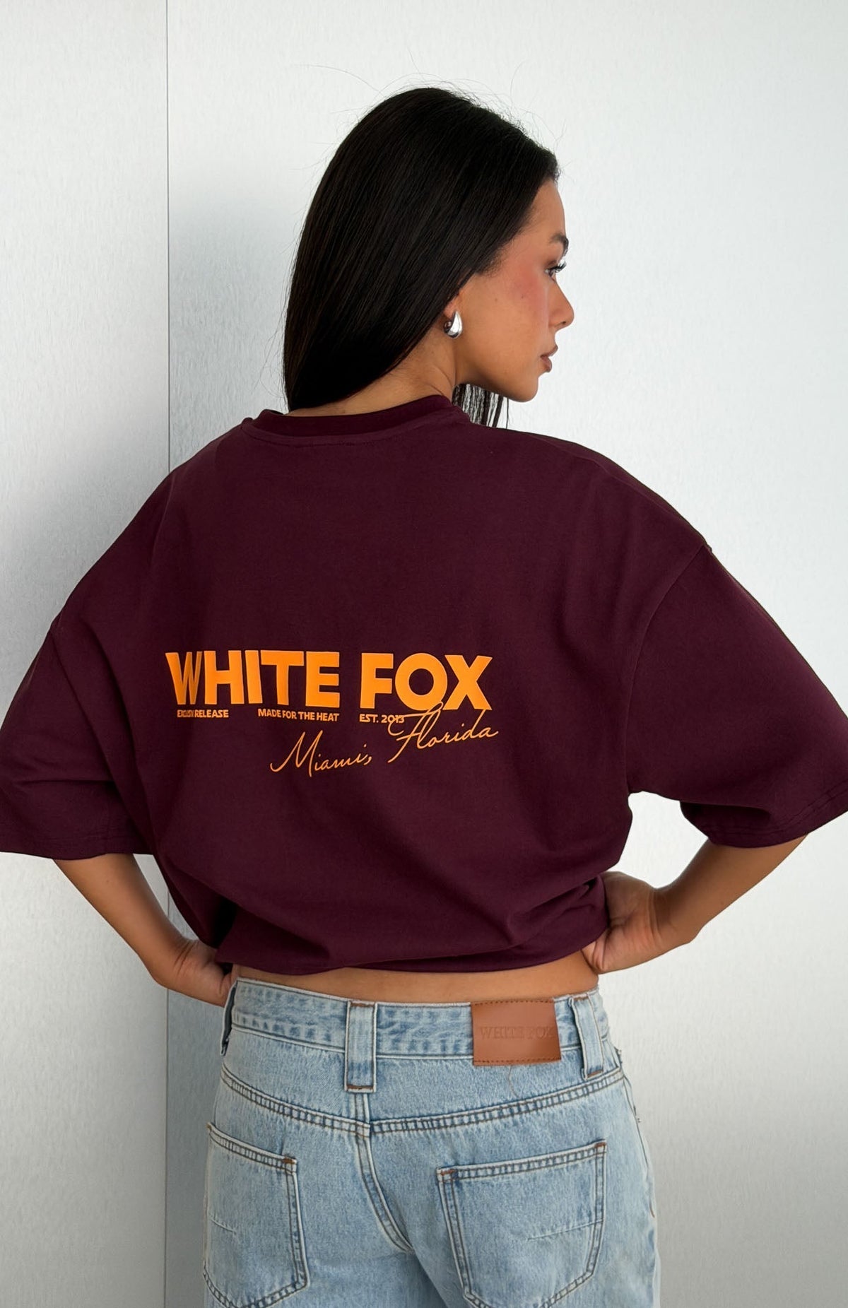 White Fox Give It Time Oversized Tee Plum
