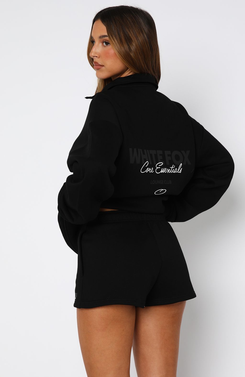 White Fox Core Essentials Lounge Shorts Black