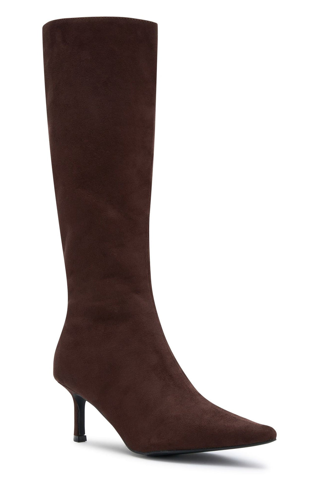 White Fox Rosalina Knee High Boots Chocolate Faux Suede