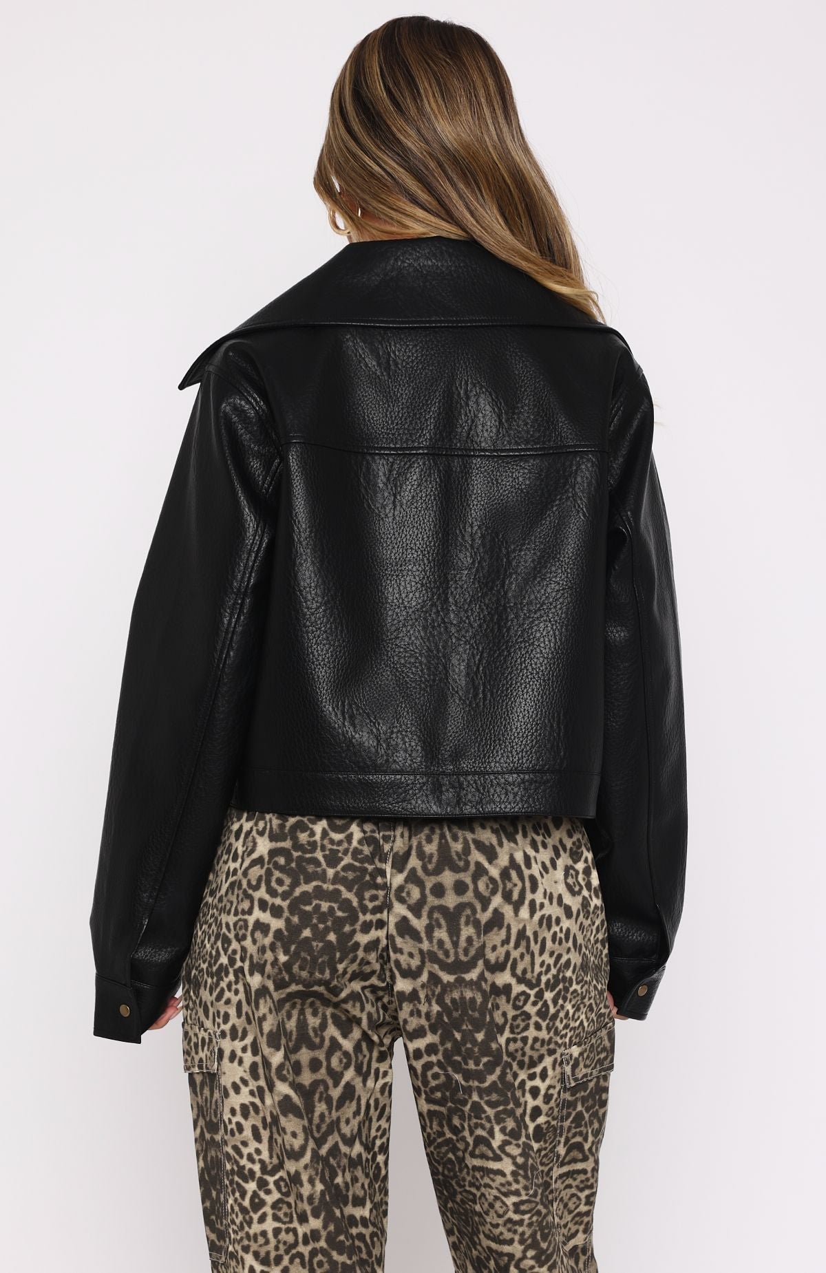 White Fox Nobody Told Me PU Jacket Black