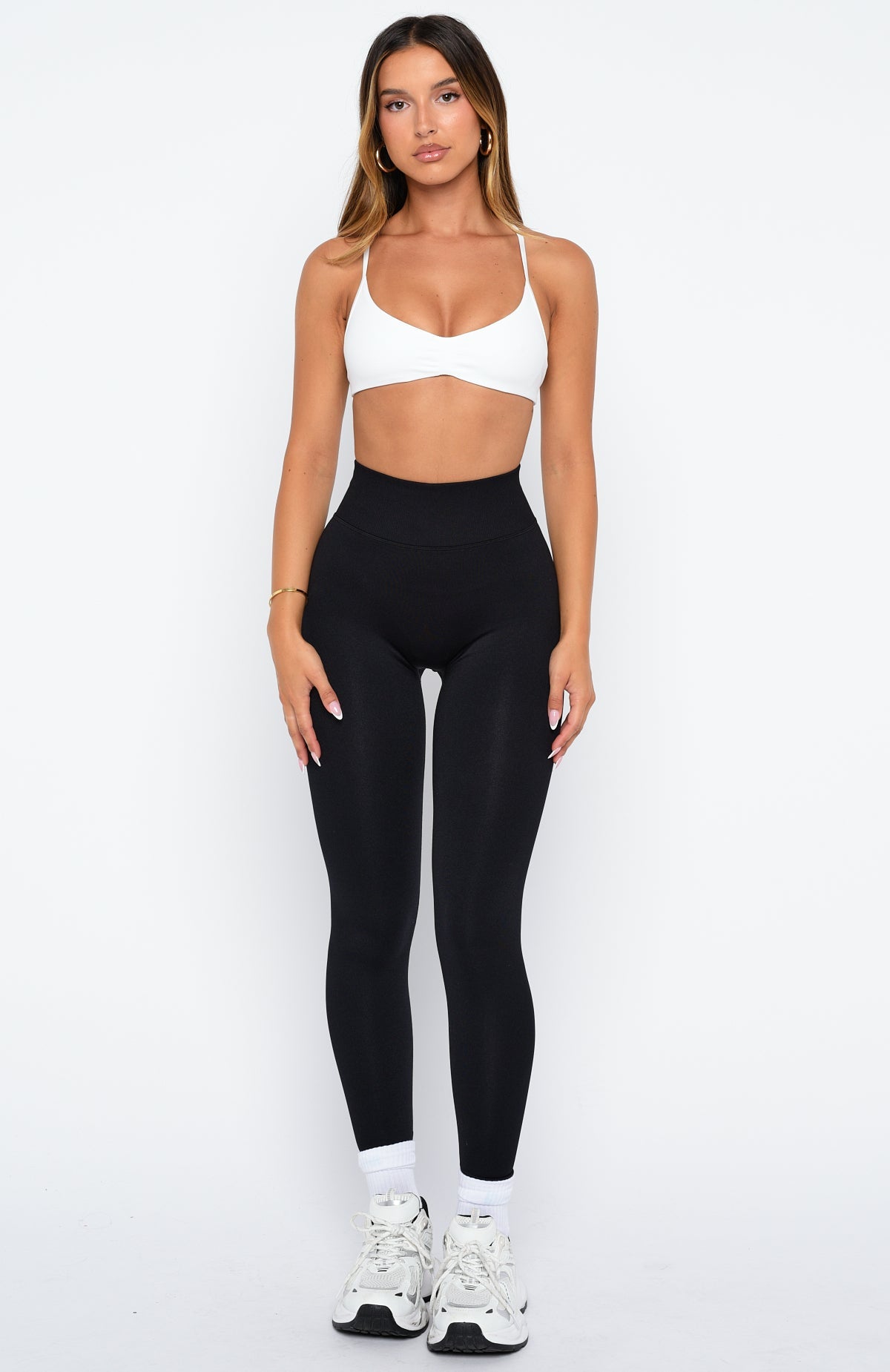 White Fox Charge Seamless Leggings Black