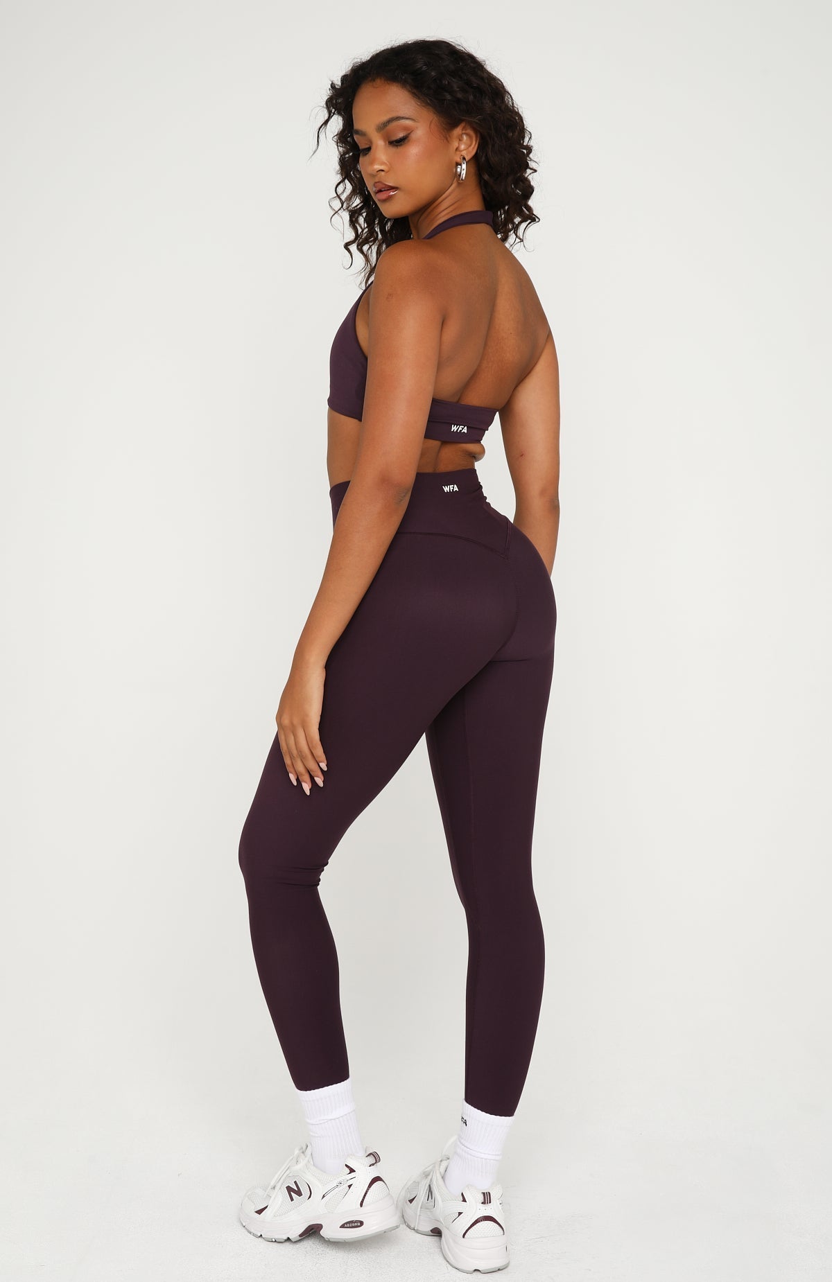 White Fox Go Getter High Waisted Leggings Midnight Plum