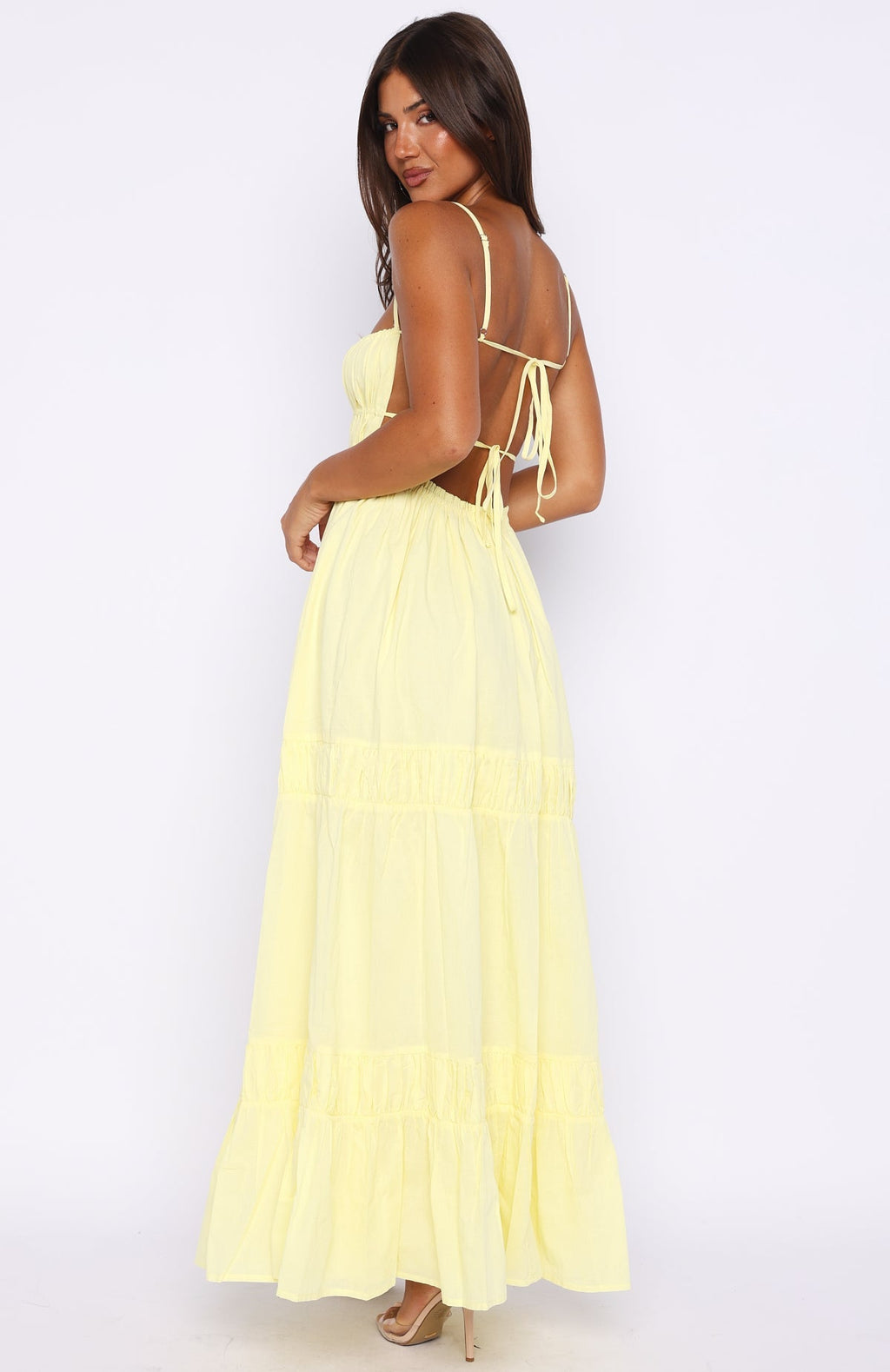 White Fox Rumour Has It Maxi Dress Lemon
