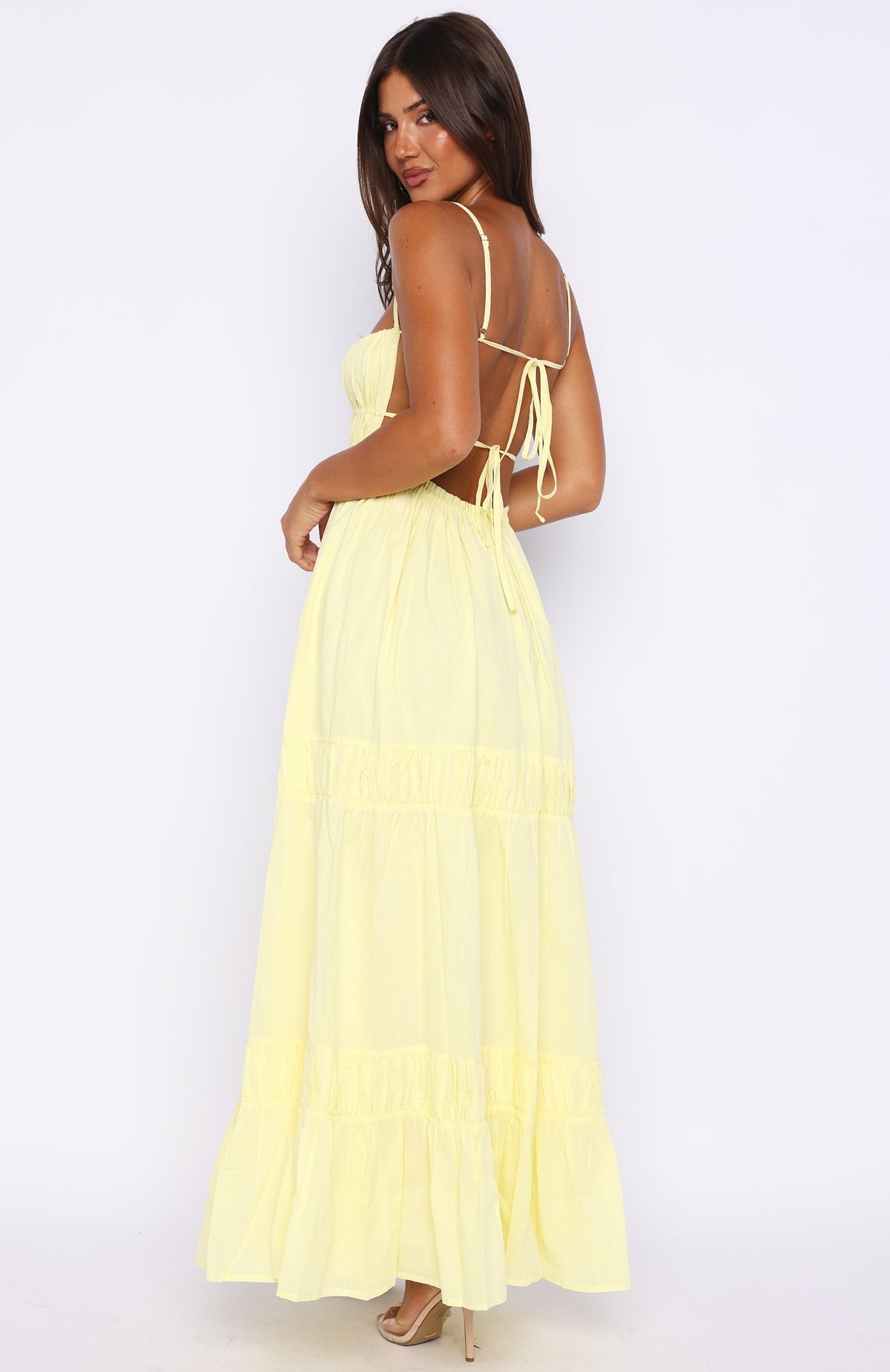 White Fox Rumour Has It Maxi Dress Lemon