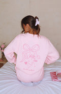 White Fox Love You Forever Oversized Sweater Pink