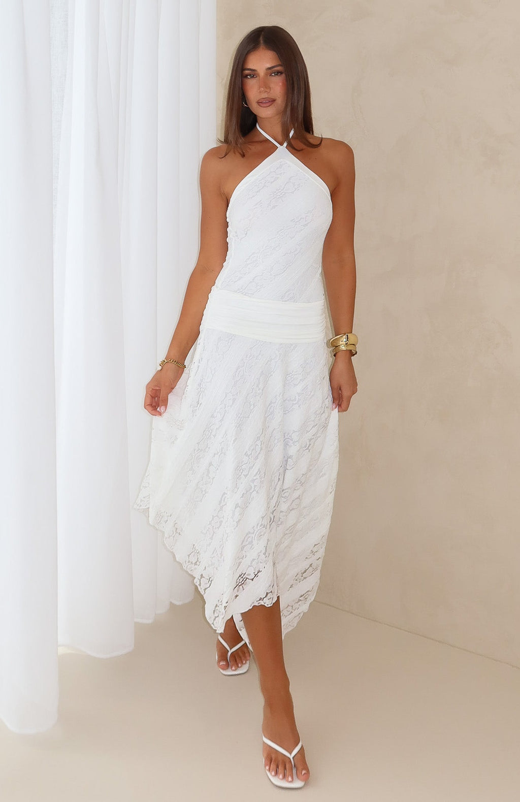 White Fox Don't Let Me Go Midi Dress White