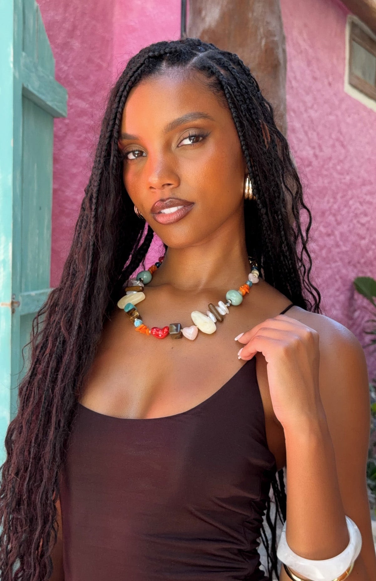 White Fox Emmett Necklace Multi