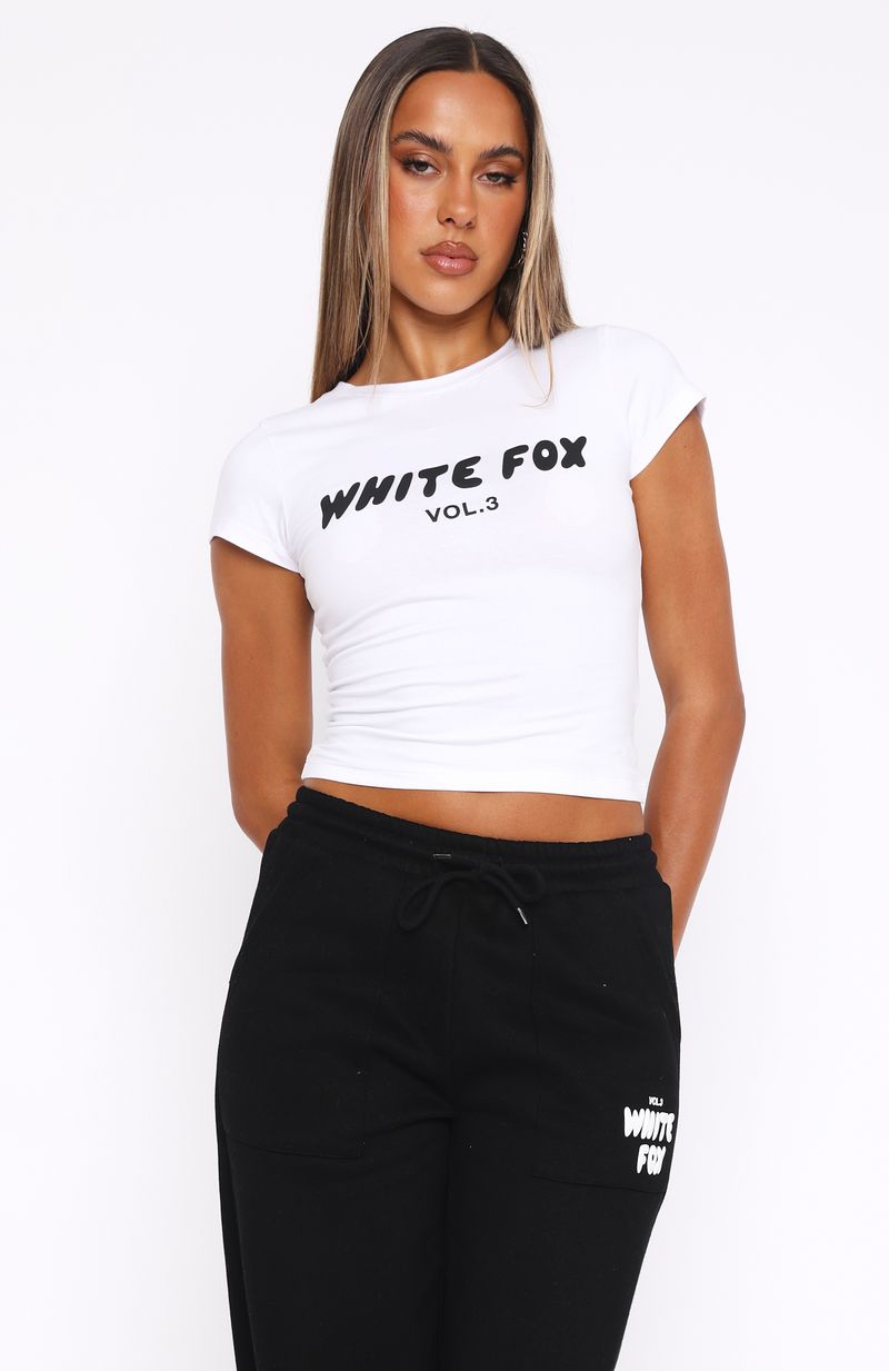 White Fox Offstage Baby Tee Polar