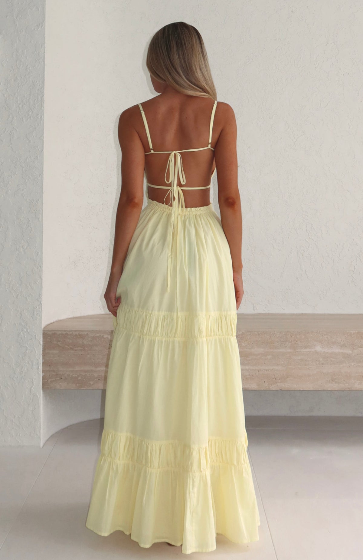 White Fox Rumour Has It Maxi Dress Lemon