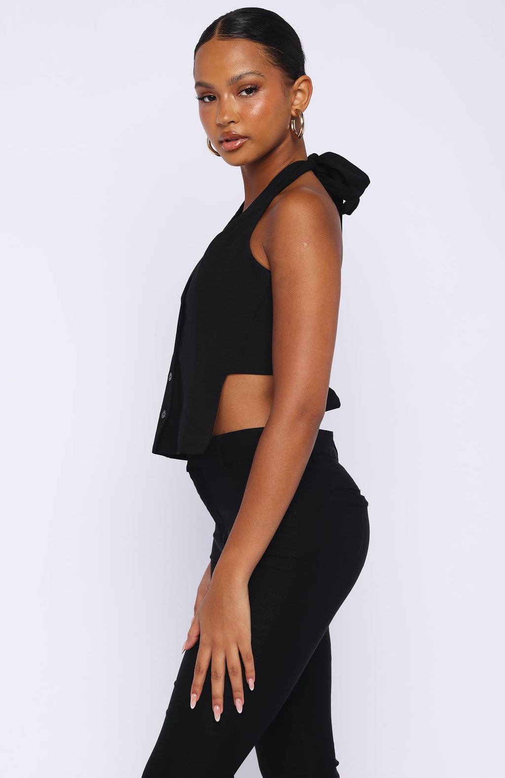 White Fox All I Needed Halter Top Black