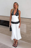 White Fox Laced In Love Midi Dress Cream