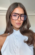 White Fox Jordan Blue Light Glasses Leopard/Clear