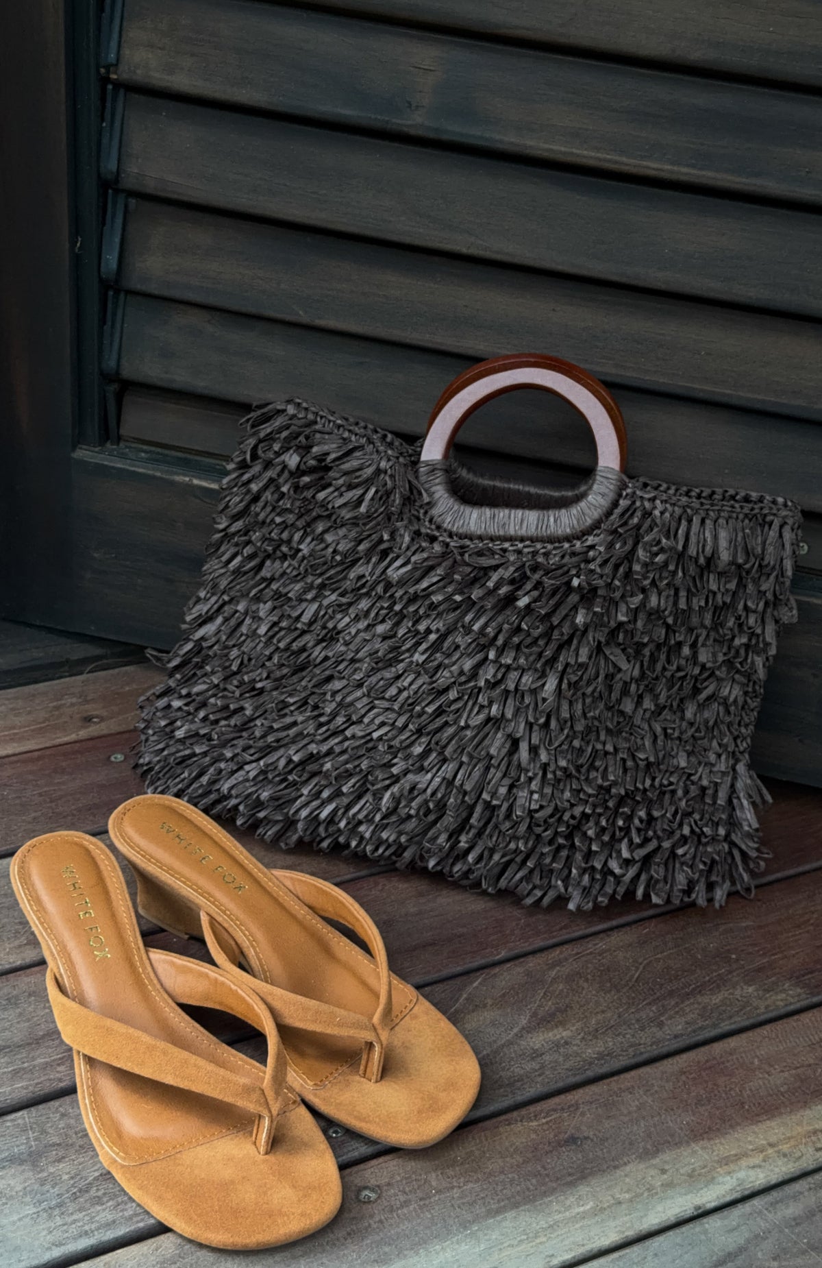 White Fox Minerva Top Handle Bag Chocolate