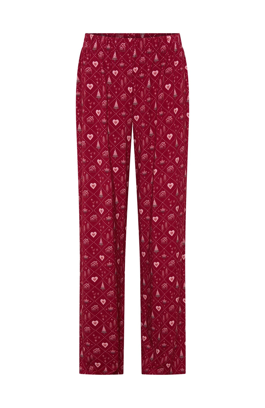 White Fox Pillow Talk Printed Long Sleeve Pyjama Set Cherry Noel