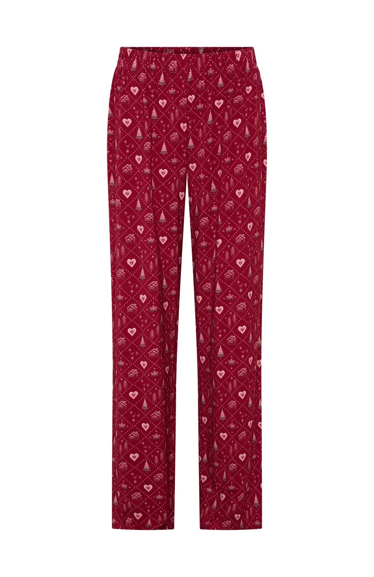 White Fox Pillow Talk Printed Long Sleeve Pyjama Set Cherry Noel