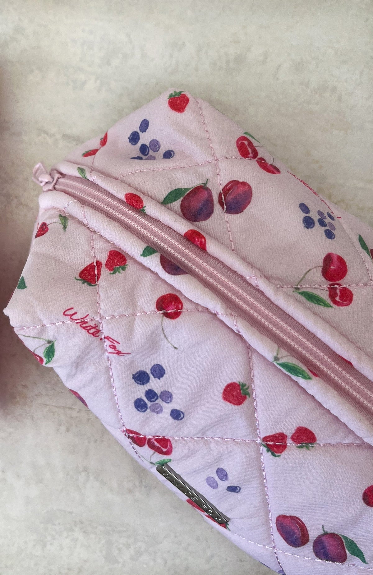 White Fox Getting Ready Cosmetic Bag Pink Berries