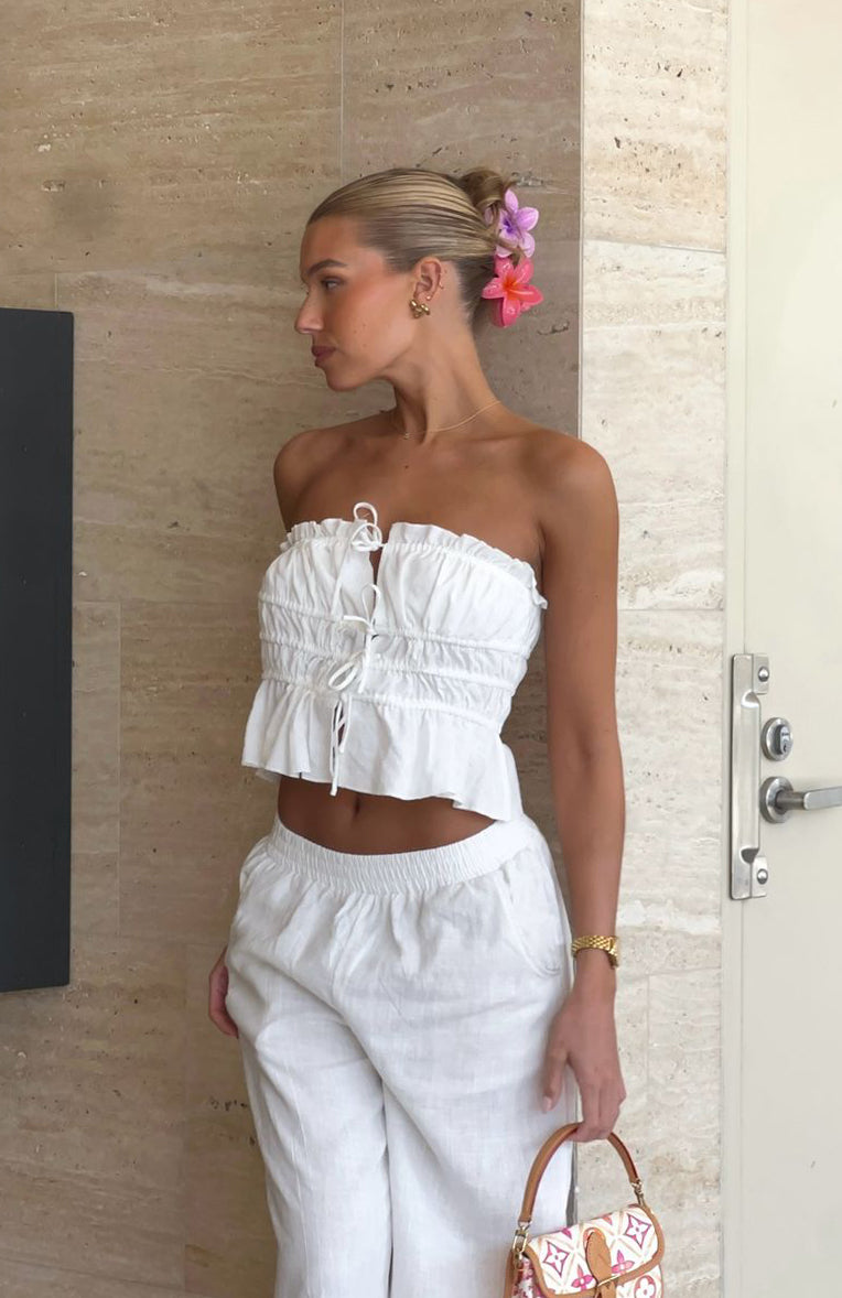 White Fox Secret Society Strapless Top White