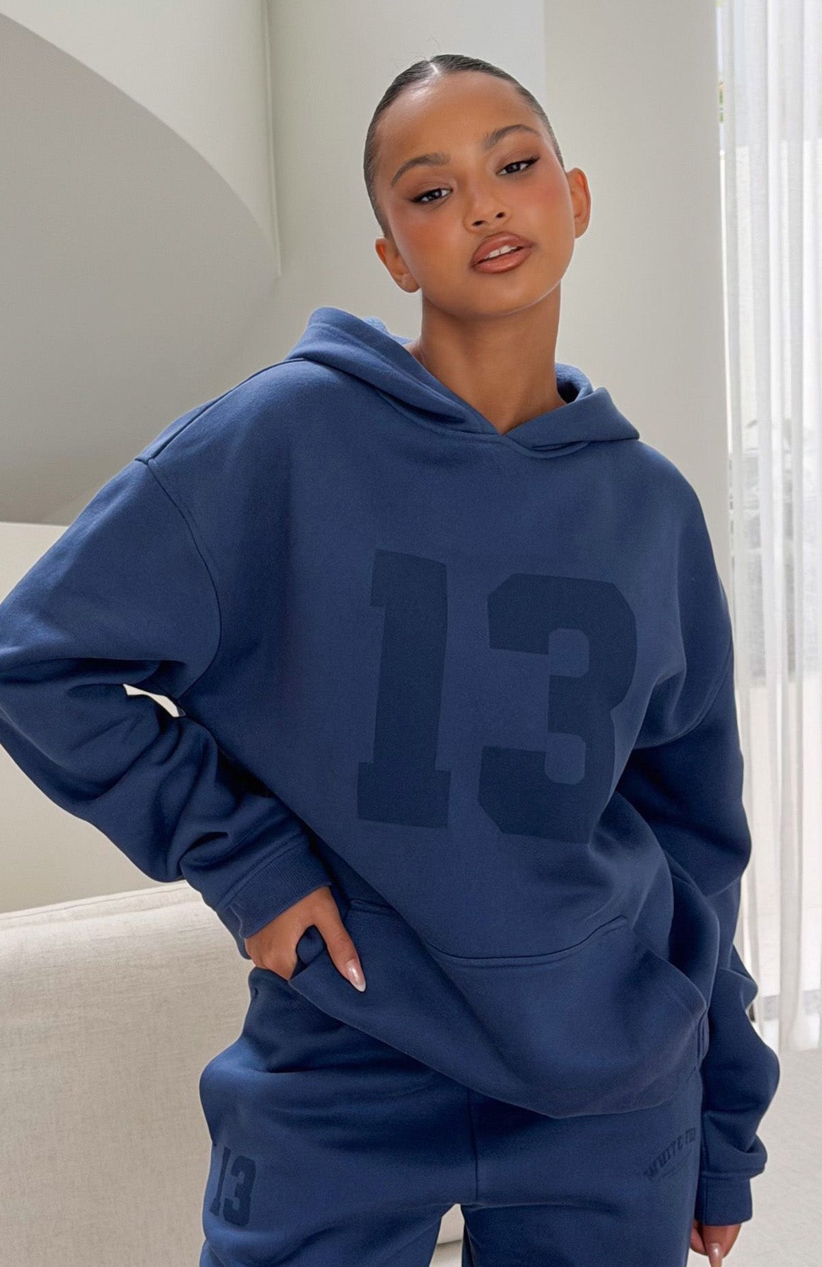 White Fox It's Your Chance Oversized Hoodie Navy
